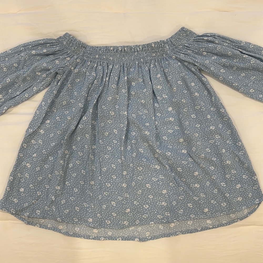 🎉HP🎉 One Clothing Off the Shoulder Blouse - Light Blue